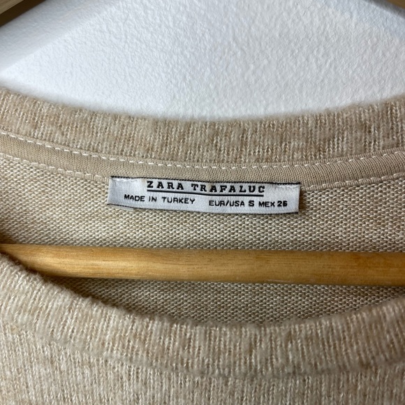 Zara boxy knit tee size M cream color - Picture 3 of 5